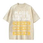 Men's Funny "Places I Won't Be Going Today" T-Shirt - Humorous Slogan Print, Soft Breathable Round Neck Short Sleeve Tee Suitable for Casual Wear