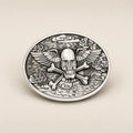 Western Bull Head Oval Flip-Open Magnetic Zinc Alloy Belt Buckle Drink Holster - Men's Accessories, Unisex, Hands-Free Beer & Can Holder for Outdoor Fun, Western Scenarios (Multiple Styles)