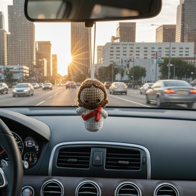Handmade Crochet Rearview Mirror Hanger