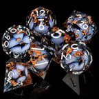 Rotating Eye Dnd Dice Set, 7 Piece Liquid Core Polyhedral Dice Game for Dungeons & Dragons Rpg, Resin Sharp Edge D&d Dice