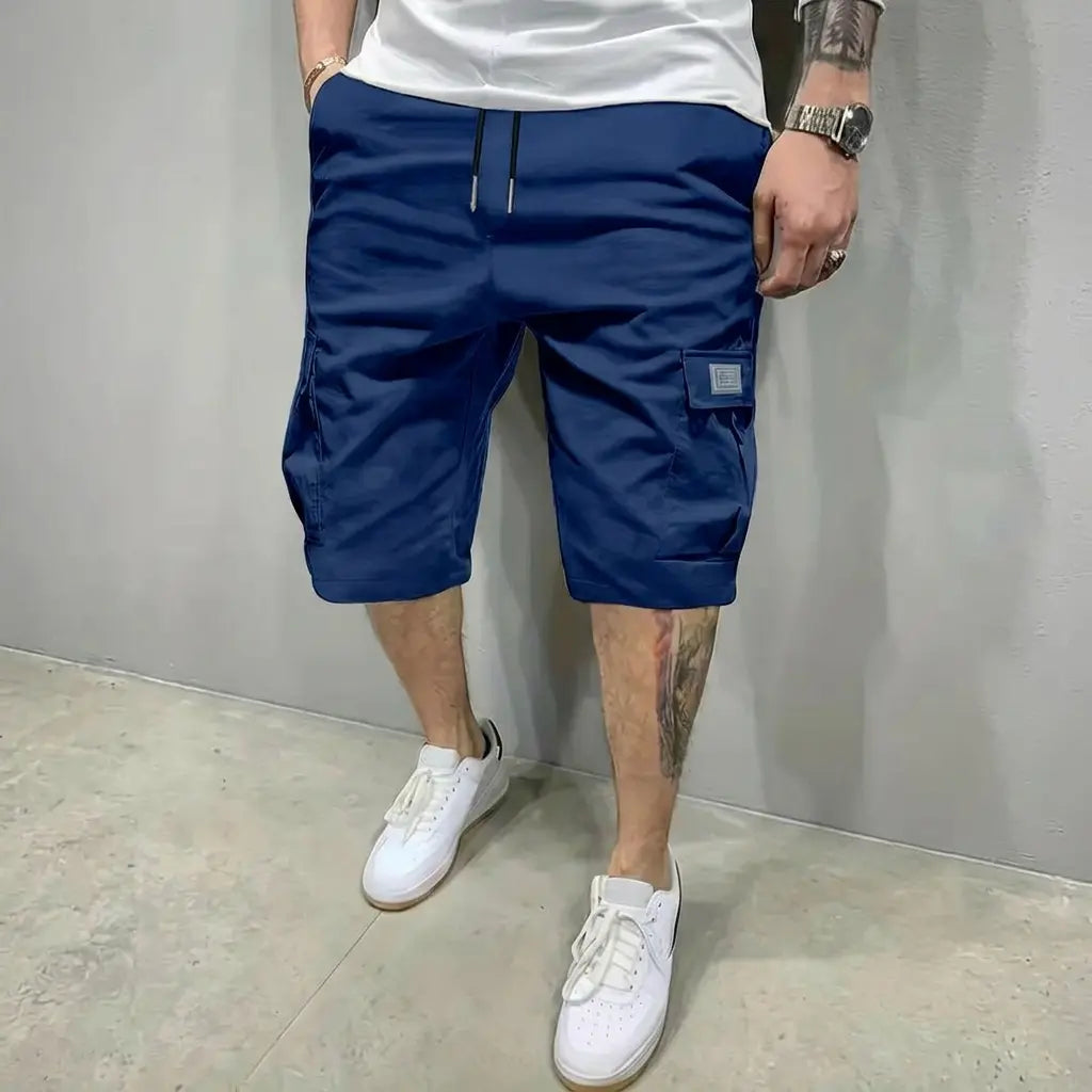 Men’s shorts set (1-piece or 3-piece options; khaki/black/gray) — slanted pockets — single rear side pocket — versatile casual wear — suitable for everyday use; summer shorts ideal for daily outings and vacations; multi-pocket casual shorts
