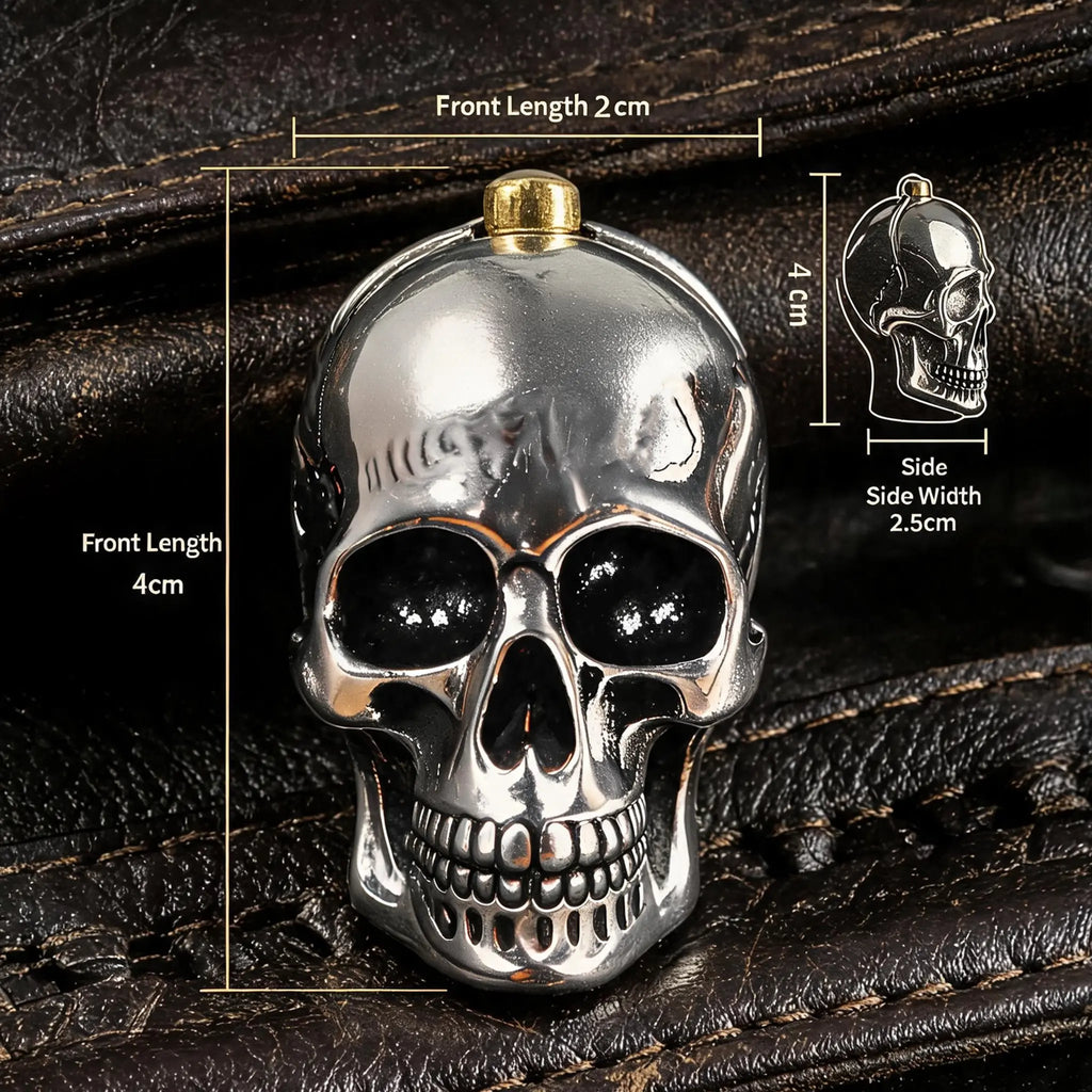 3D Skull Stainless Steel Keychain for Men, Gothic Punk Style