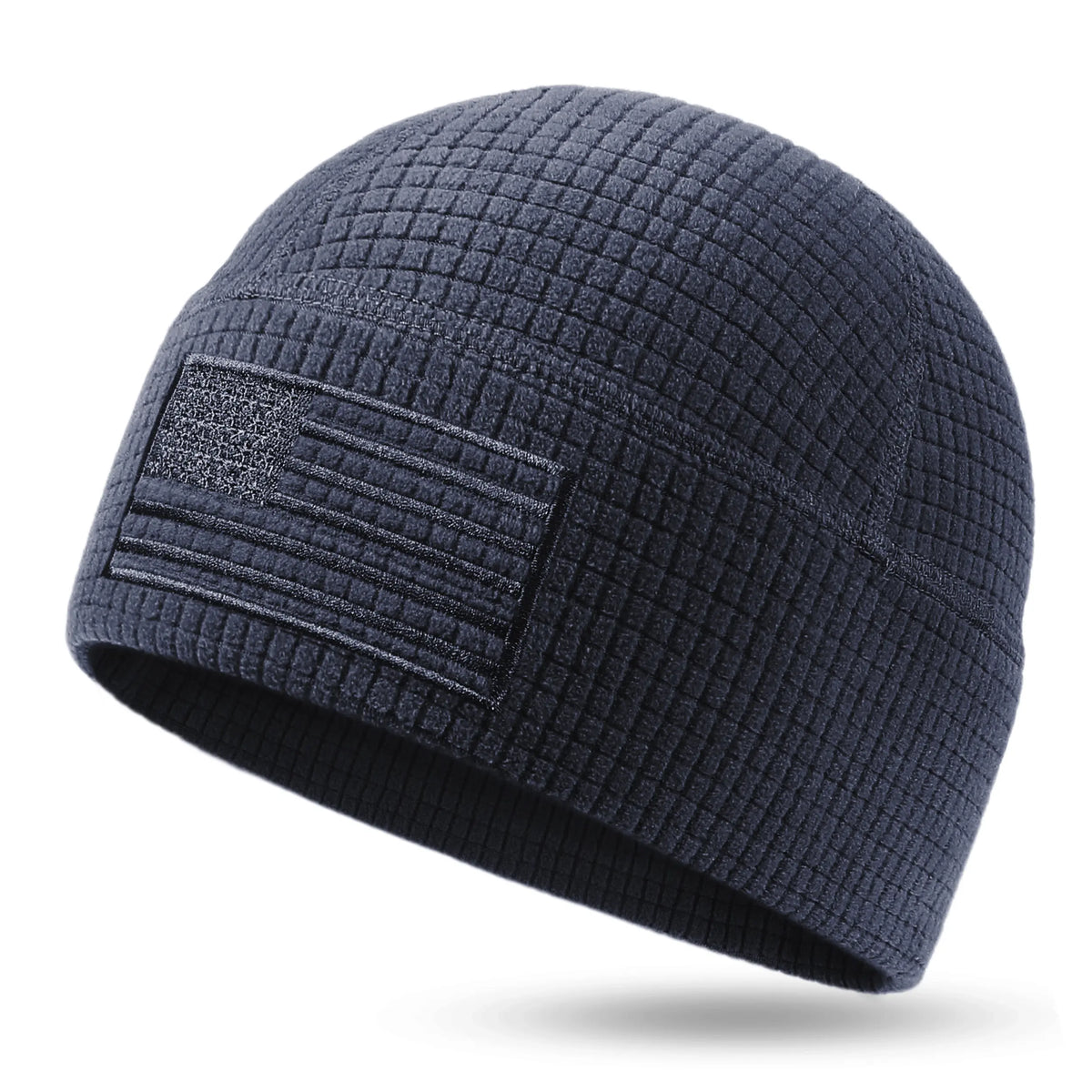 American Flag Waffle Grid Recycled Fleece Beanie