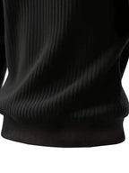 Men's Half-Zip Stand Collar Knit Top, Suede Texture Shoulder Patches, Bull Head Print, Slim Fit, Retro American Style, Casual Wear, Knitwear