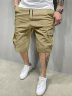 Men’s shorts set (1-piece or 3-piece options; khaki/black/gray) — slanted pockets — single rear side pocket — versatile casual wear — suitable for everyday use; summer shorts ideal for daily outings and vacations; multi-pocket casual shorts