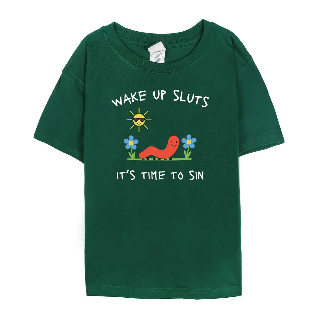 Wake Up Slts T-Shirt funny animal shirt meme graphic tee sarcastic t-shirt cursed tshirt unhinged humor top viral t-shirt
