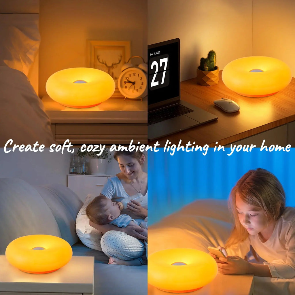 Aesthetic Doughnut LED Night Lamp – Easter Decor 2026-Cozy Ambient Light, Touch Control,Warm Color tiktokshopbacktoschool