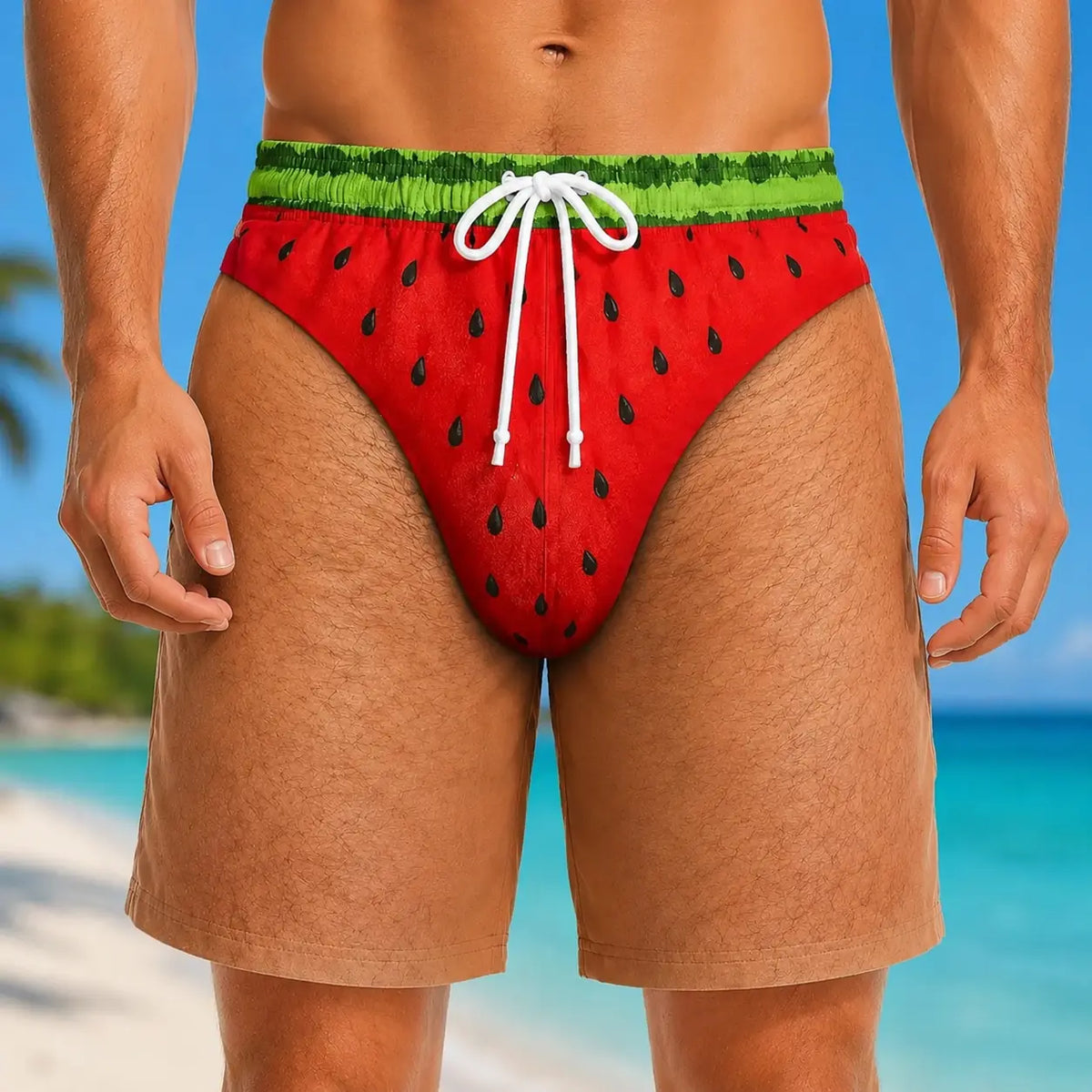 Men's Novelty Patriotic Swim Trunks - American Flag Freedom & Chill Quick Dry Beach Shorts with Mesh Lining - Funny Ugly Summer Hawaiian Shirt Vacation Gifts for Him