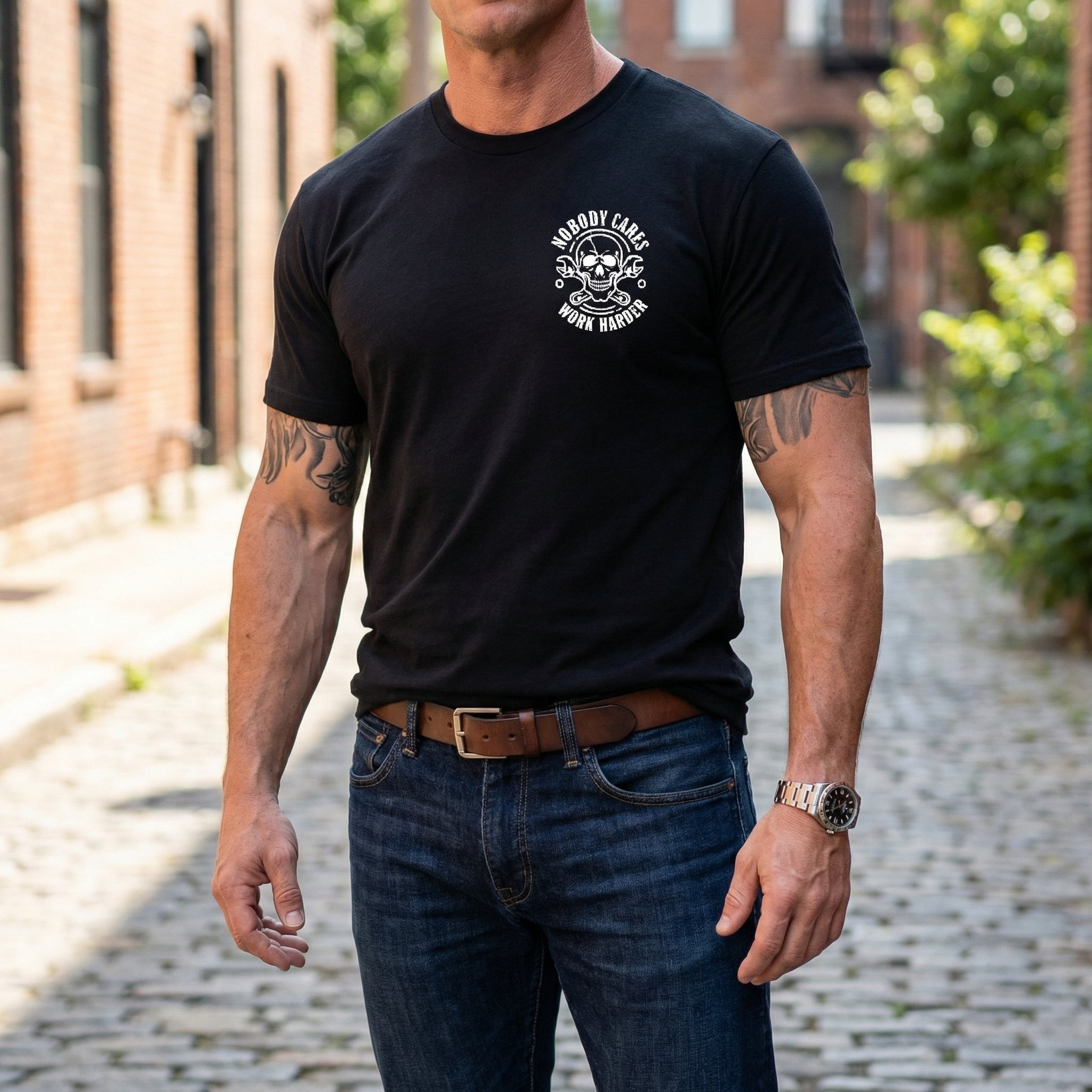Work Harder Skull Shirt – Gritty Message for the Relentless Grinder