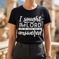 Women's Faith TShirt Inspiring Scripture Print I Found The Lord He Healed Me