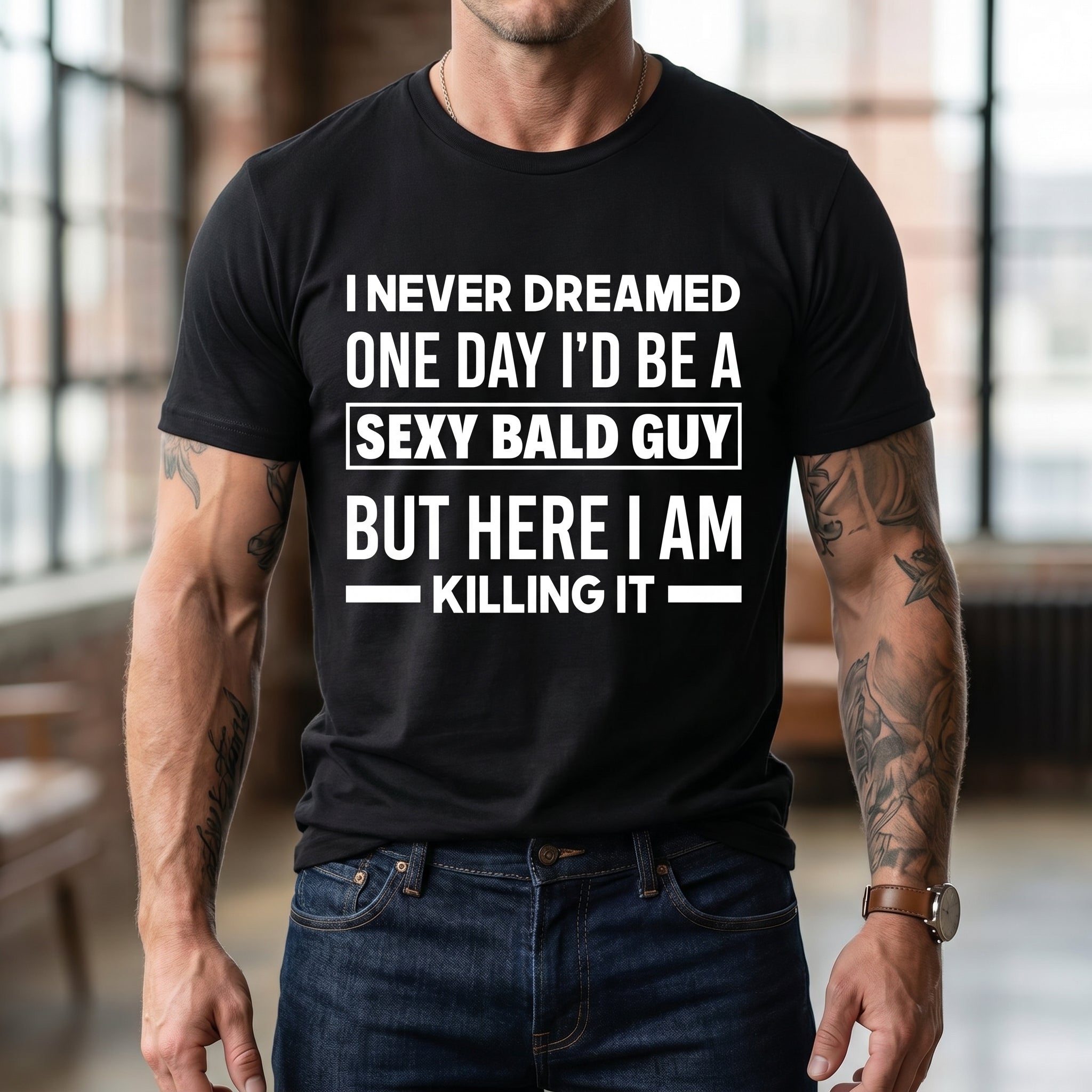 "Sexy Bald Guy" Funny Men's Graphic T-Shirt