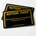 Plastic Gold Autism Card for your wallet - Funny excuse card