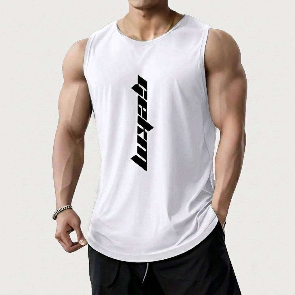 3-Pack Men's Letter Print Basketball Jersey Tank Tops - Breathable Polyester Mesh