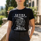 100% Cotton Sativa/Indica Slogan Tee | Unisex Fit