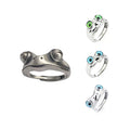 GGIRL Personalized Stainless Steel Vintage Frog Ring Cute Little Frog Ring Adjustable Opening for Men and Women,Unique Couple Ring, Quirky Movable Tongue Frog Design, Creative Novelty Statement Ring, Ideal Gift for Friends on Birthday Daily Halloween