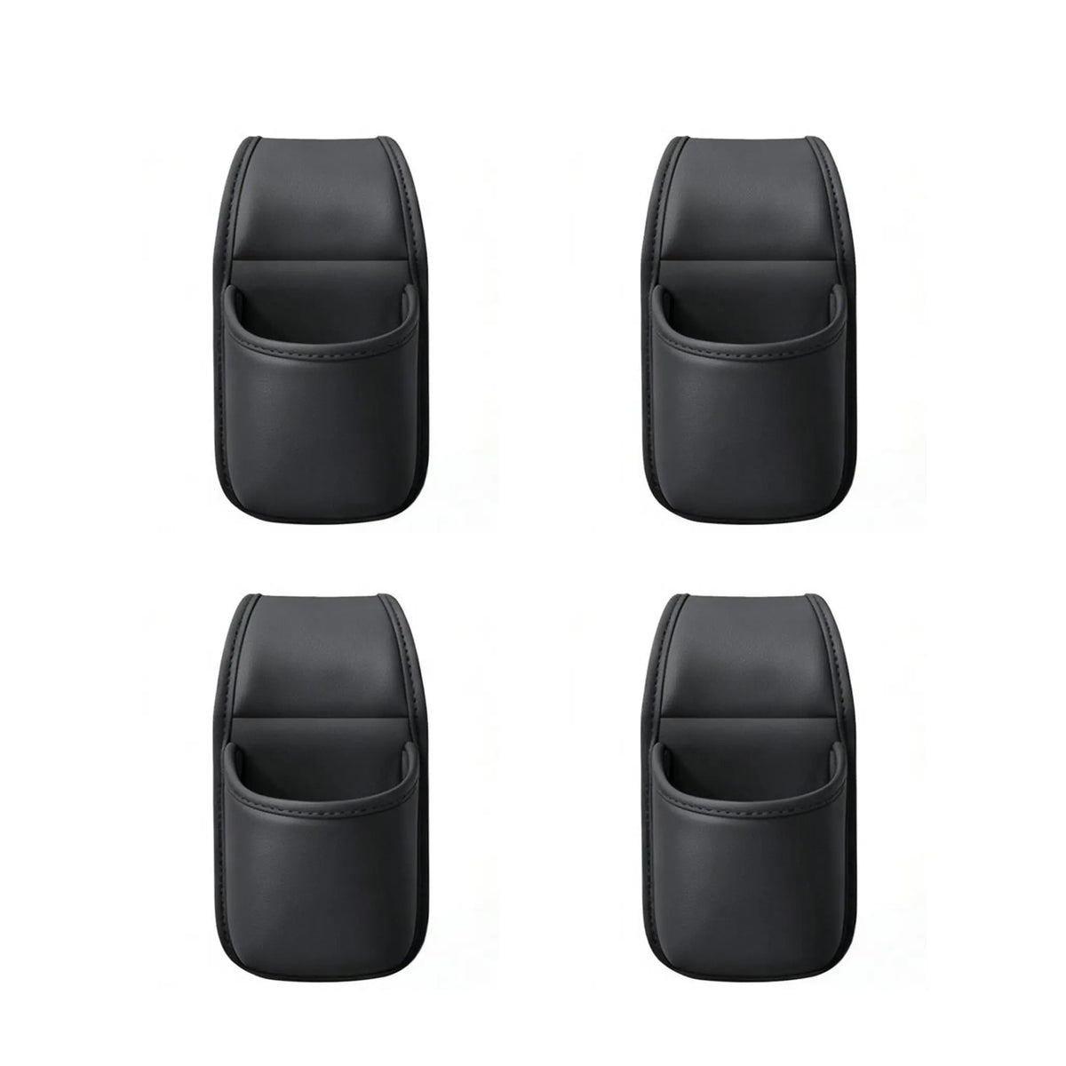 Leather car door storage pocket - double-layer compartments, scratch-proof flannel lining, residue-free adhesive, organizes keys & phones, keeps car interiors tidy, fits most sedans, SUVs and trucks for daily driving