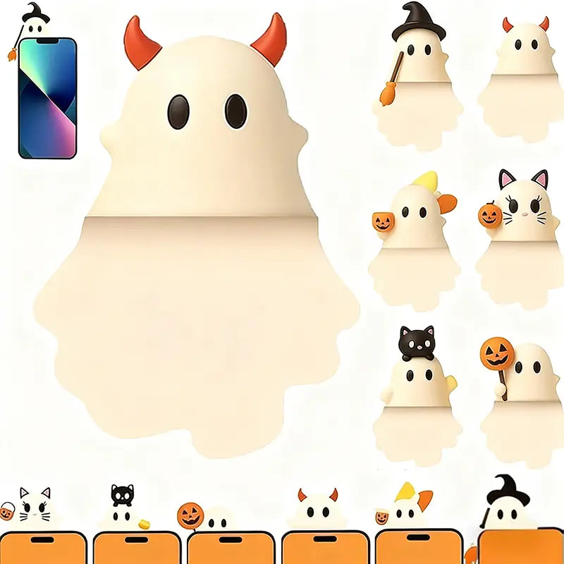 3D Halloween Peel & Stick Phone Charms (6-Pack)