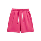 4-pack summer men’s shorts with a simple pocket design—versatile casual athletic shorts for everyday wear, featuring a drawstring waist for comfort.summervibes
