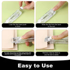 2 Pcs Portable Binder Clip Stapler, with 100 Pcs Small Binder Clips, Non-Destructive Paper Clam Dispenser for Office, Home, School