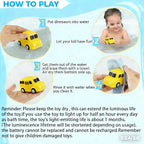 6PCS Bath Cars,Traffic Vehicles and Construction Vehicles, Light Up Bath Toy for Toddler,6 Pack Water Activated Flashing Colors Toys for Kids Bath Fun in the Tub,Bath Fun in Pool or Bathtub,On Beach