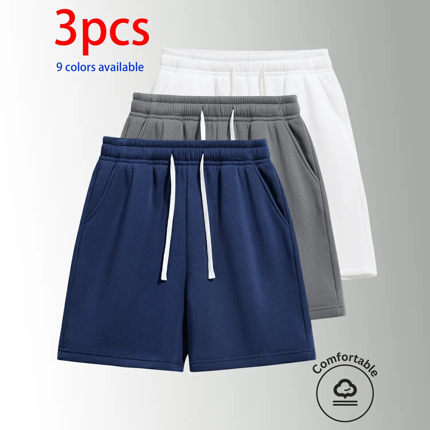Unisex 3-Pack 5-Inch Drawstring Athletic Shorts: Breathable Running & Casual Shorts