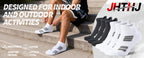 Mqamex Men's 6-Pair No-Show Terry-Sole Athletic Ankle Socks - Absorbent, Active, Breathable, Comfy, Thick for Cold-Weather Outdoor Training & Daily Wear, Absorbent Ankle Socks Menswear Sports Day Stylish White Esports