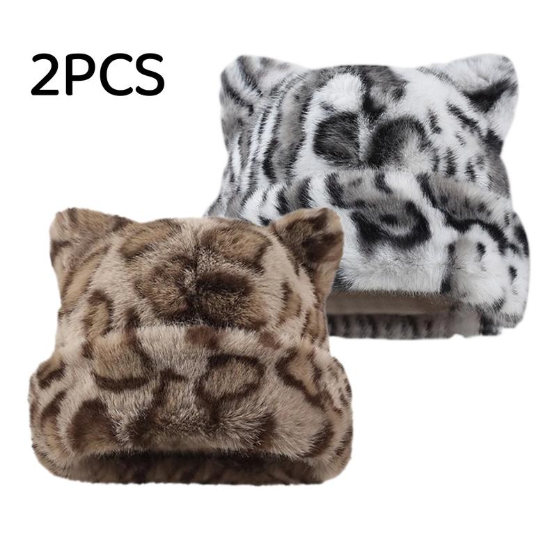 Soft Plush Cat Ear Winter Beanie Hat for Women and Teens