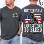I Ain't Got Time To Bleed 4th Of July T-Shirt, Predator Movie Tee, Independence Day Shirt, Classic Movie Quote Tee