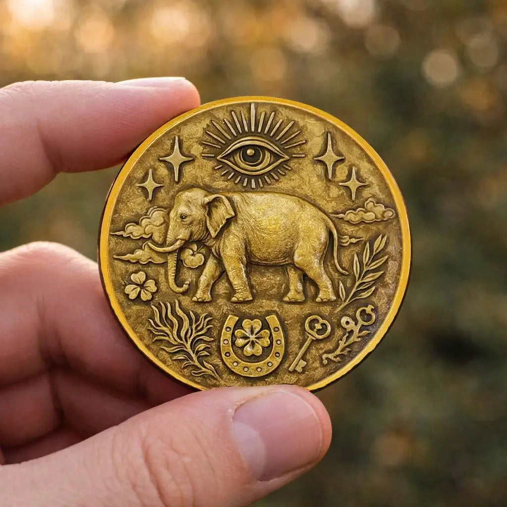 2D Full-View Lucky Coin, 777 Number Luck Token, Universe Destiny Commemorative Coin with Engraved Star and Symbol Pattern for Wealth and Good Fortune