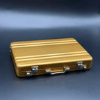 Mini Gold Briefcase & Autism Card - Pocket Suitcase Wallet For Cards (+ 1 Autism Excuse Card Included)