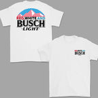 Red White and Busch Light T-Shirt for Men Women, Funny Patriotic Beer Lover Tee, Flag Mountain Graphic T-Shirt, 4th of July Drinking Party Shirt, Vintage Summer Beer Tee, Father’s Day Gift for Beer Lovers, Casual Streetwear Shirt