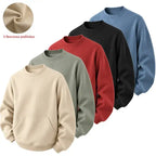 3 Pack Men Fall Winter Crewneck Pullover, Loose Long Sleeve Crewneck Sweatshirt, Soft Casual Streetwear Top for Young Men Daily Hangout Outdoor Going Out Trendy Everyday Outfit