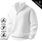 Men’s 3-Pack Quarter-Zip Fleece Sweatshirts, Soft Stand-Collar Loose-Fit Athletic Long-Sleeve Pullover Tops