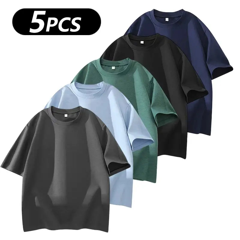 Men's 3-Pack 100% Cotton Loose Fit Crew Neck T-Shirts (Soft Casual Tees)