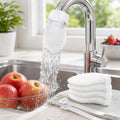 50-Pack Disposable Cotton Faucet Filter Bags with 5 Straps