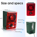 Solar Outdoor Motion Sensor Alarm - Dog Barking & Gunshot Sound, Support Recording and Volume Adjustment, 130dB Noise with Flashing Light to Deter Raccoon, Deer, Skunk, Bear, Coyote