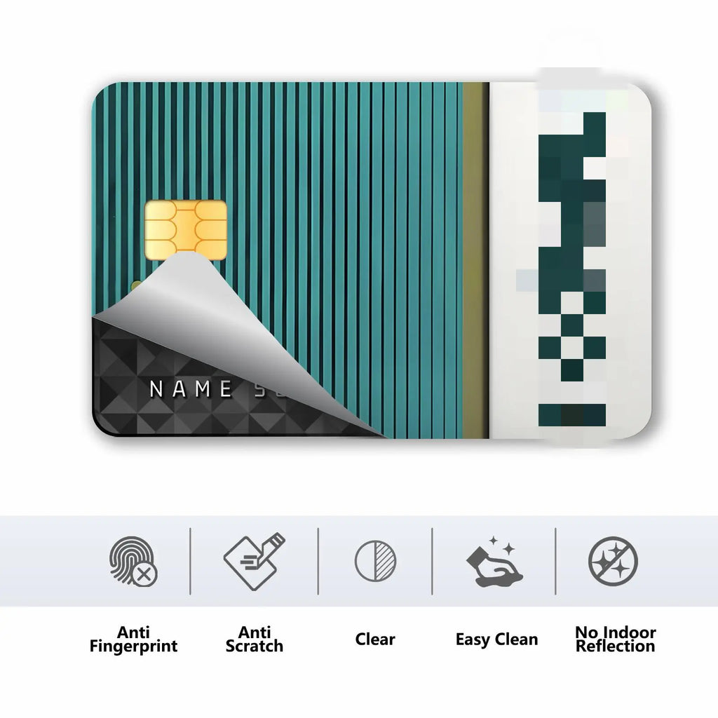 Vintage Style Card Skin Sticker – Slim Waterproof Scratch-Resistant Bank Card Wrap, Easy Apply & Remove