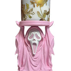 Pink Ghostface Candlestick Holder, Halloween Ghost Decor, Table Centerpiece Decoration for Spooky Season Home Festive Supplies (Fits Tea Light Candles), Candle Holders For Table Centerpiece