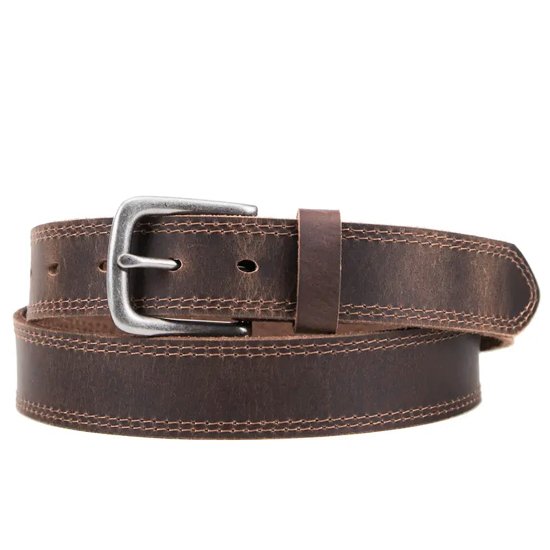Men's 100% Leather Heavy Duty Belt with Buckle - Adjustable Fit Casual/Work Jeans Belt, Durable Fashion Accessory, Gifts for Adults (Birthday, Father's Day),sohochic