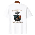 Men's Moris Es Facil Mexican Style T-Shirt, Big Rooster Gamefowl Shirt