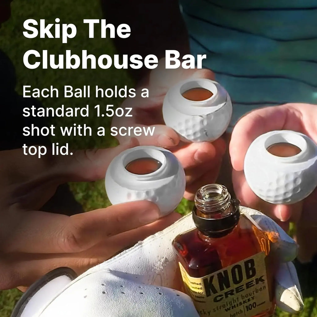 Golf Shots Funny Golf Balls Golfing Ball Shot Shaped Glasses with Lid Novelty Golf Party Cups Gifts for Golfers Men White 1.5oz Screw-On Cap