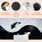 Extra Large Yin Yang Koi Waves Gaming Mouse Pad Desk Mat 35 x 16 Inches with Non-Slip Rubber Base and Durable Stitched Edge, Desktop Accessory, Desk Accessories, Perfect Gift for Home and Office, Christmas