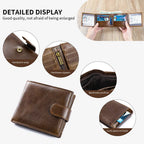 Vintage Men's Top-Grain Leather Bi-Fold Wallet - Classic Shape, Durable Design, Ample Card & Cash Space Money Organizer for Everyday Use, Men's Accessories, Gift for Boyfriend or Him on Birthdays