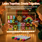 GOMYMO LED Drawing Board for Kids - LED Light Entertainment Toy with Light Effects, Colored Markers, Adjustable Stand, Drawing Templates, Reusable Erasable Doodle/Message Board, Cool Christmas/Viral Christmas Gifts for Boys, Cool Gifts For Kids,techvibes