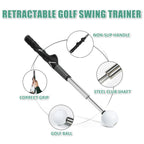 Unisex Retractable Golf Swing Trainer with Click Feedback