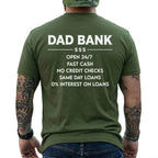 Funny Dad Bank T-Shirt for Men – “Open 247, No Credit Checks” Graphic Tee, Perfect Father’s Day Gift for Dad, Husband, Funny Family Humor Shirt, Short Sleeve Printed Graphic Shirt, Daily Casual Cotton Menswear