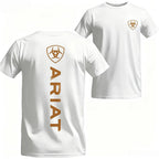 Ariat T-shirt - Minimalist Brand Logo With Vertical Text Design