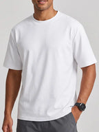 summervibes Men's 3PCS 100% cotton Crew Neck T-Shirts Set - Soft Loose Fit Navy Gray Black Tees for Casual Daily Wear Crewneck Classic