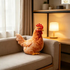 Chicken-Shaped Plush Pillow - Cute Hen Stuffed Animal, Realistic Look Home Decorative Cushion, Soft Furry Cushion, Quirky Hammock/Camping Accessory, Whimsical Unique Room Decor Quirky Gift