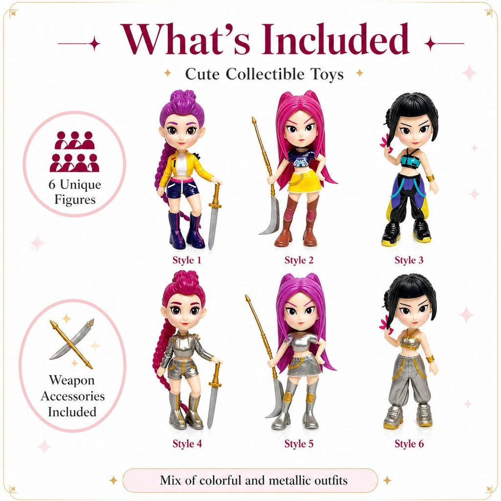 6-Piece Figurine Set（bagged） – Anime Model Toy Decorations, perfect for home collections and office desk display. An excellent gift choice for Christmas and New Year. 3.94 in Display Toys